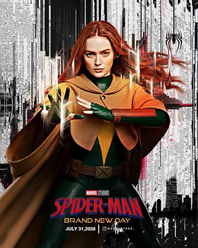 Sadie Sink como Jean Grey em arte de Spider-Man Brand New Day