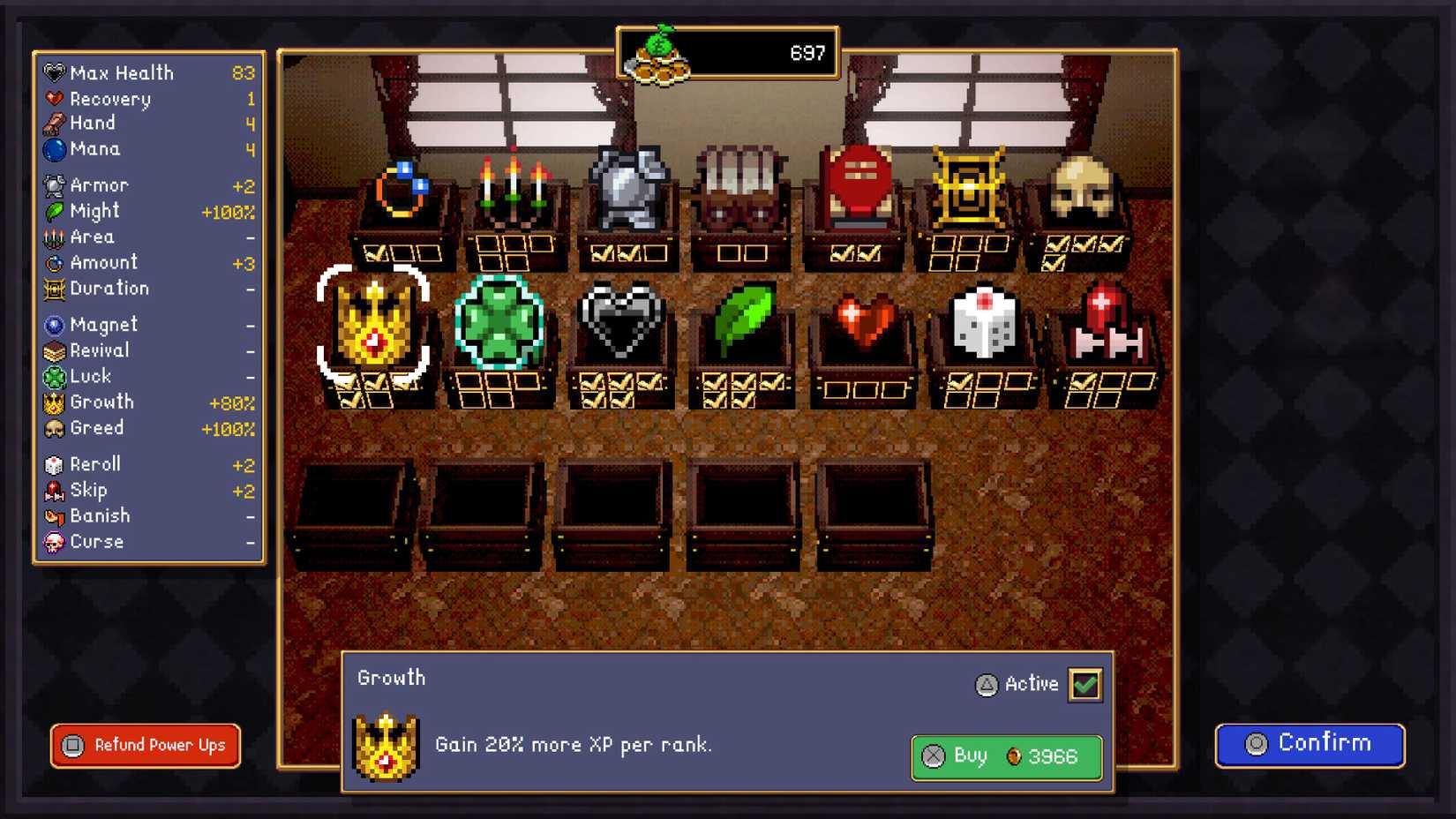 Growth in Vampire Crawlers