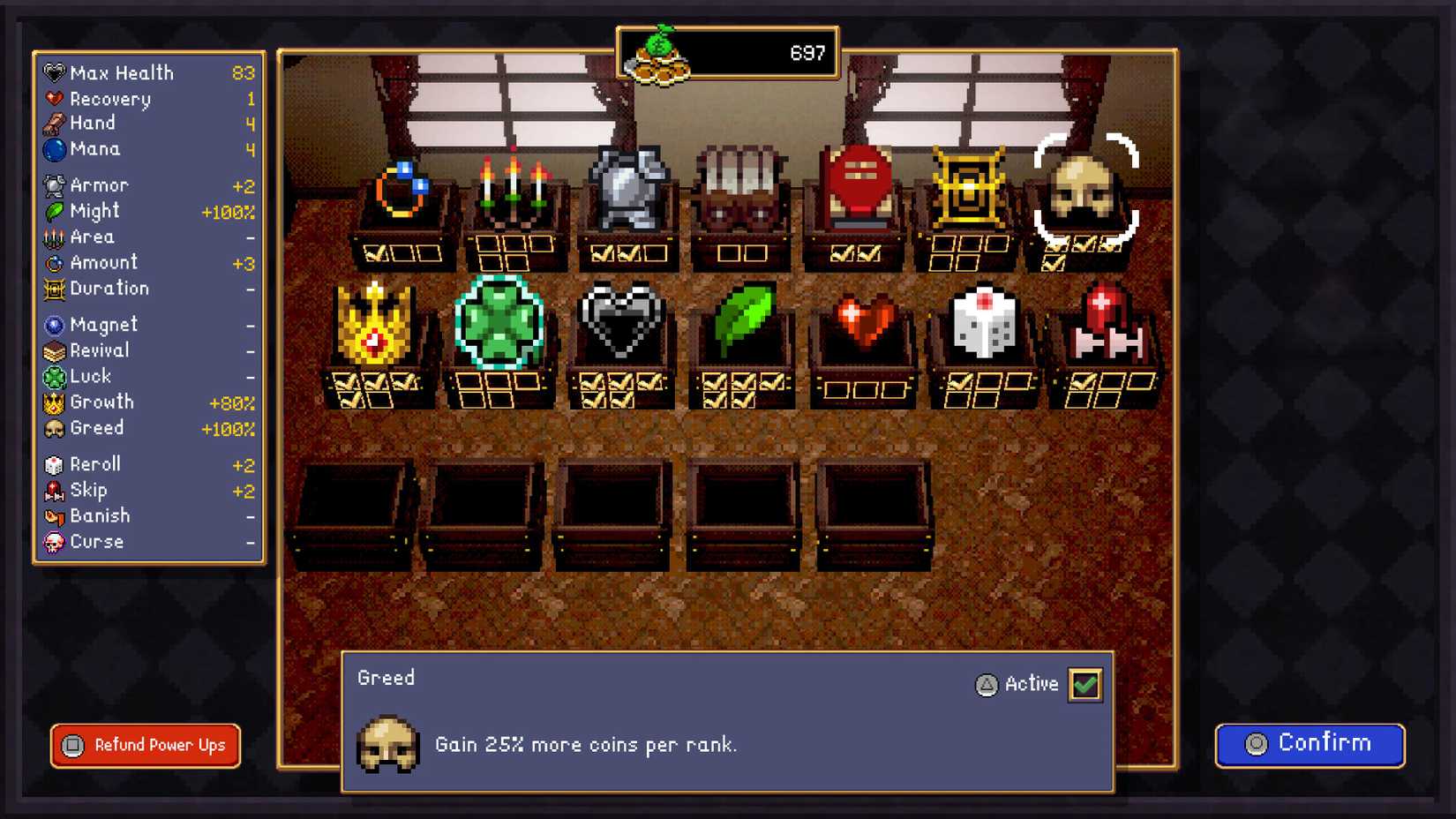 Greed in Vampire Crawlers