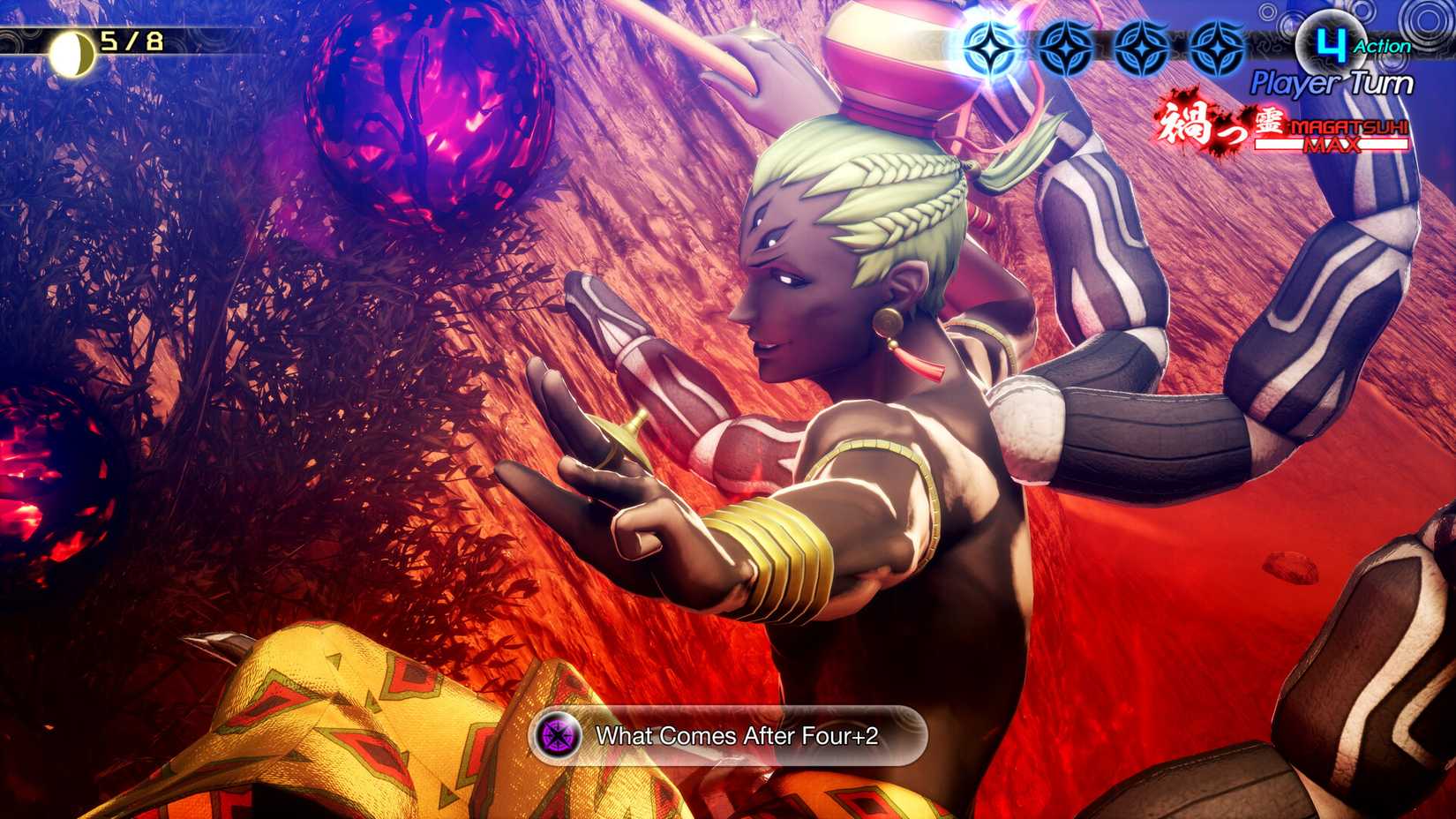 Shin Megami Tensei V Vengaence demon launching an attack