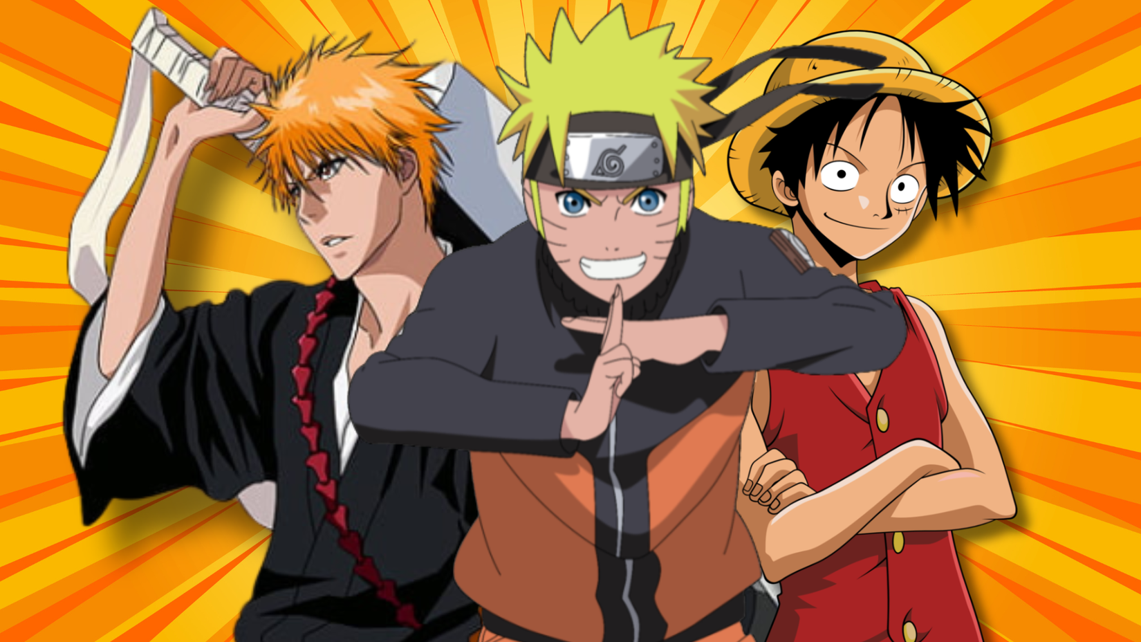 Shonen Big Three Characters Luffy, Naruto, Ichigo Featured Image
