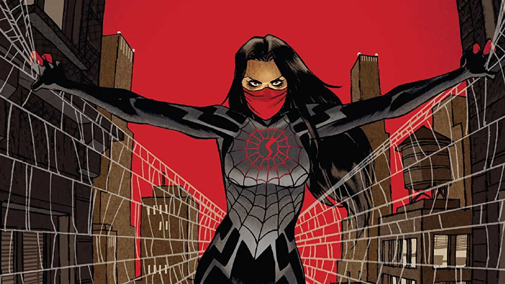 Silk se agarrando a uma teia