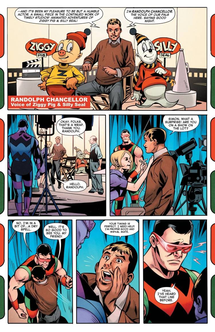 Simon Williams reunites with Ziggy Pig and Silly Seal actor Randolph Chancellor in Wonder Man #1