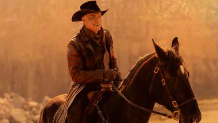 Cowboy Captain Pike on horseback