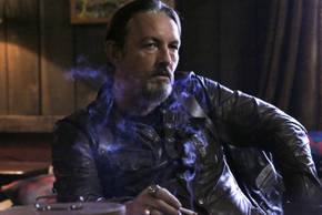 Chibs Telford (Tommy Flanagan) smoking a cigarette in Sons of Anarchy.
