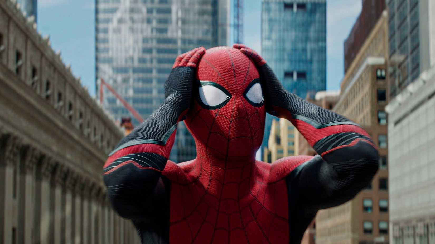 Spider-Man holding his head in No Way Home