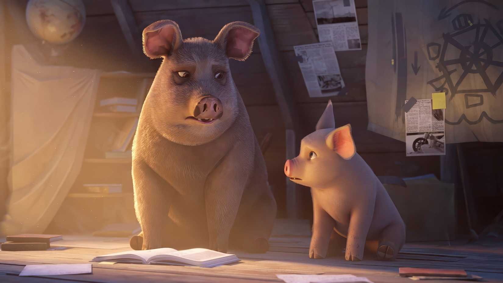 Squealor e Lucky em Animal Farm