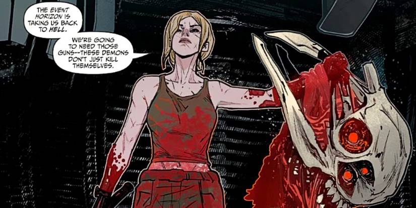 starck holds a severed demon s head in event horizon inferno