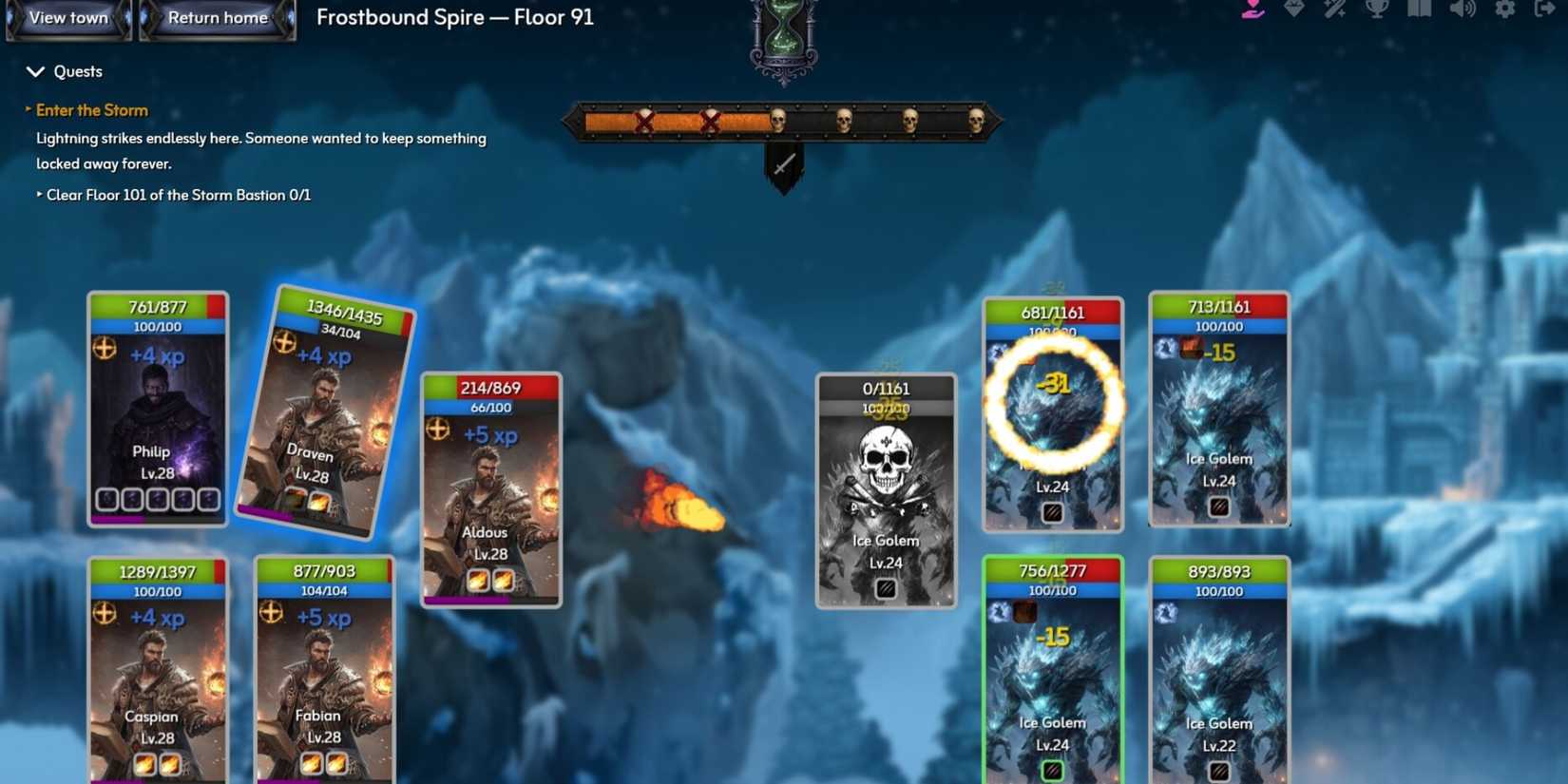 Character cards from Nocturnal Quest battle.