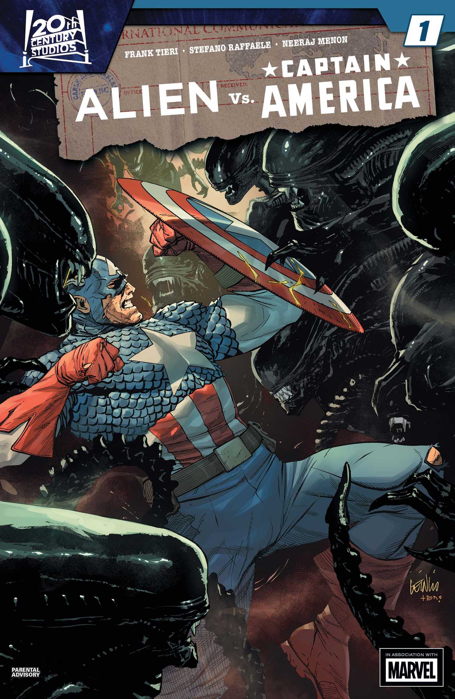 Steve Rogers fights Xenomorphs in Alien vs Captain America