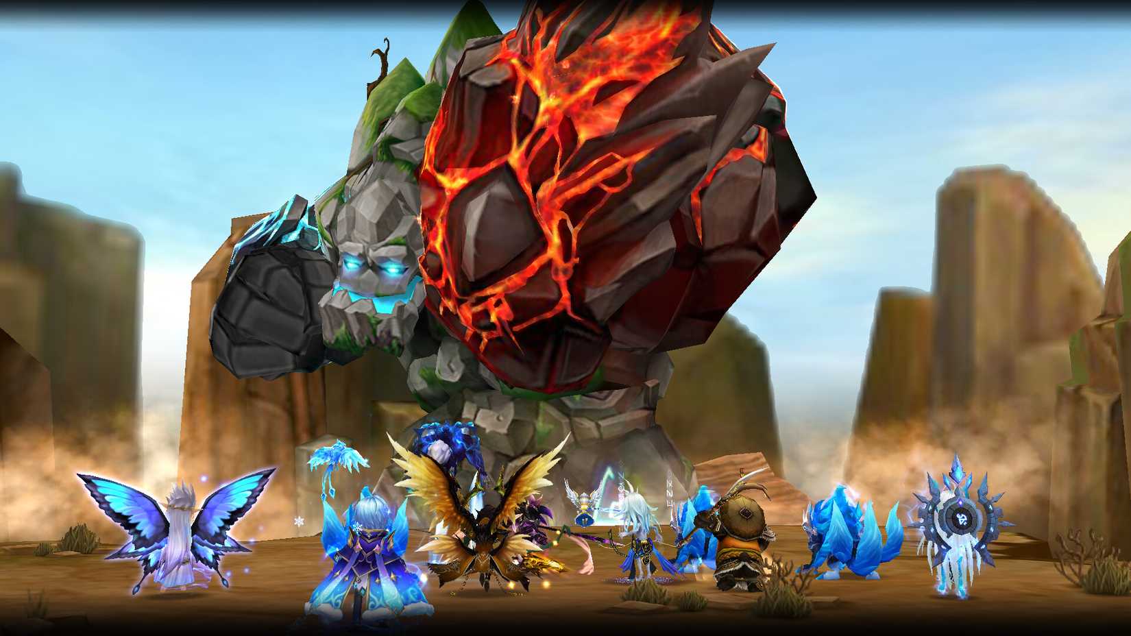 Summoners War screenshot against rock titan