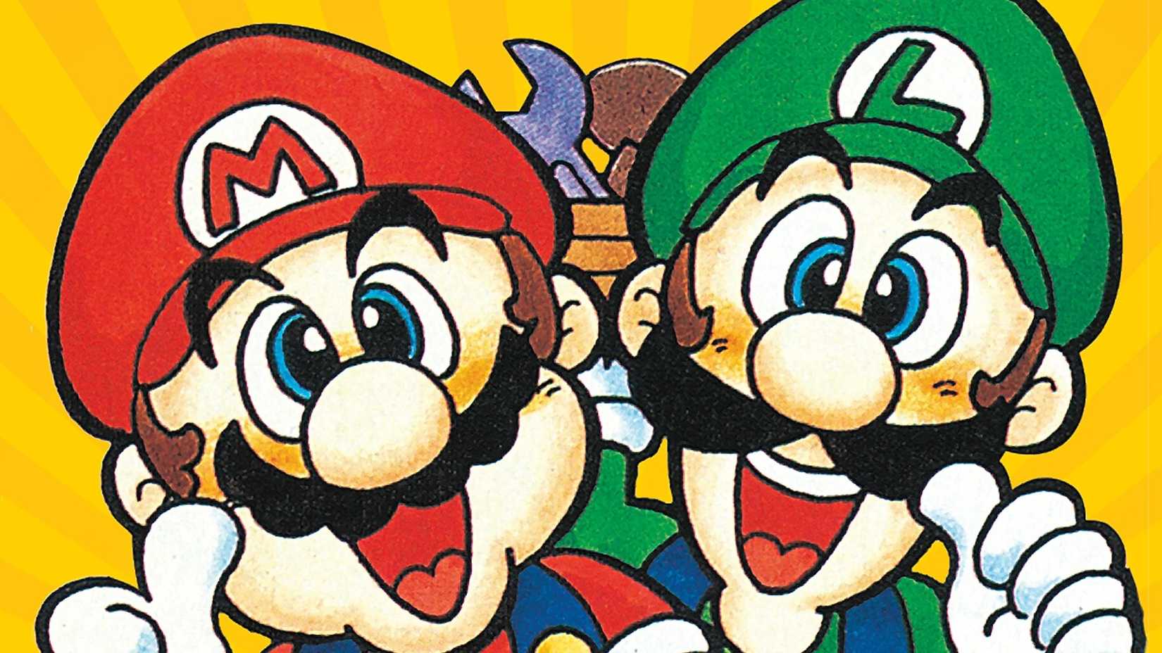Mario and Luigi on the cover of a copy of the Super Mario Bros. comic book