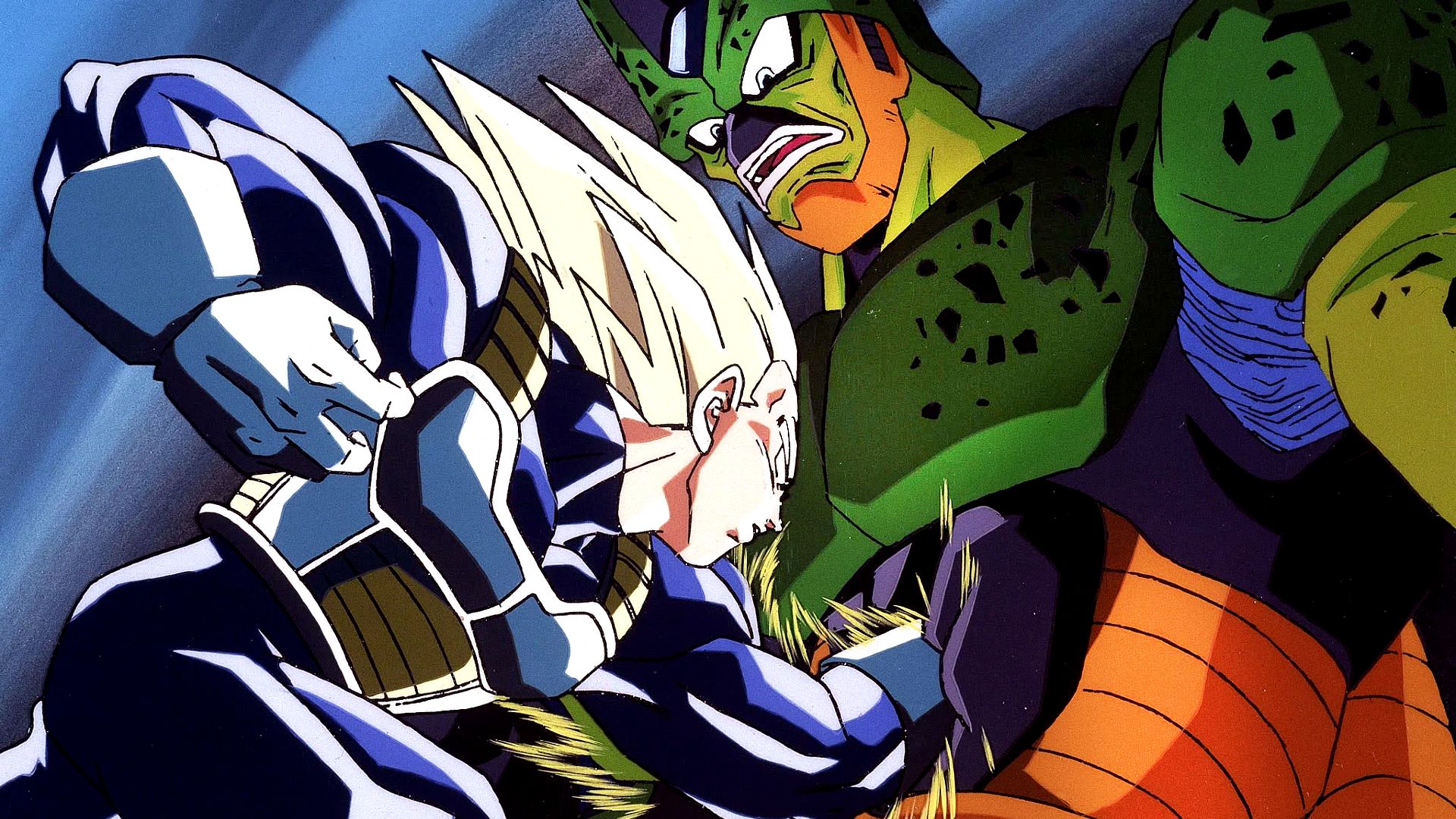 Vegeta ataca o Semi-Perfect Cell