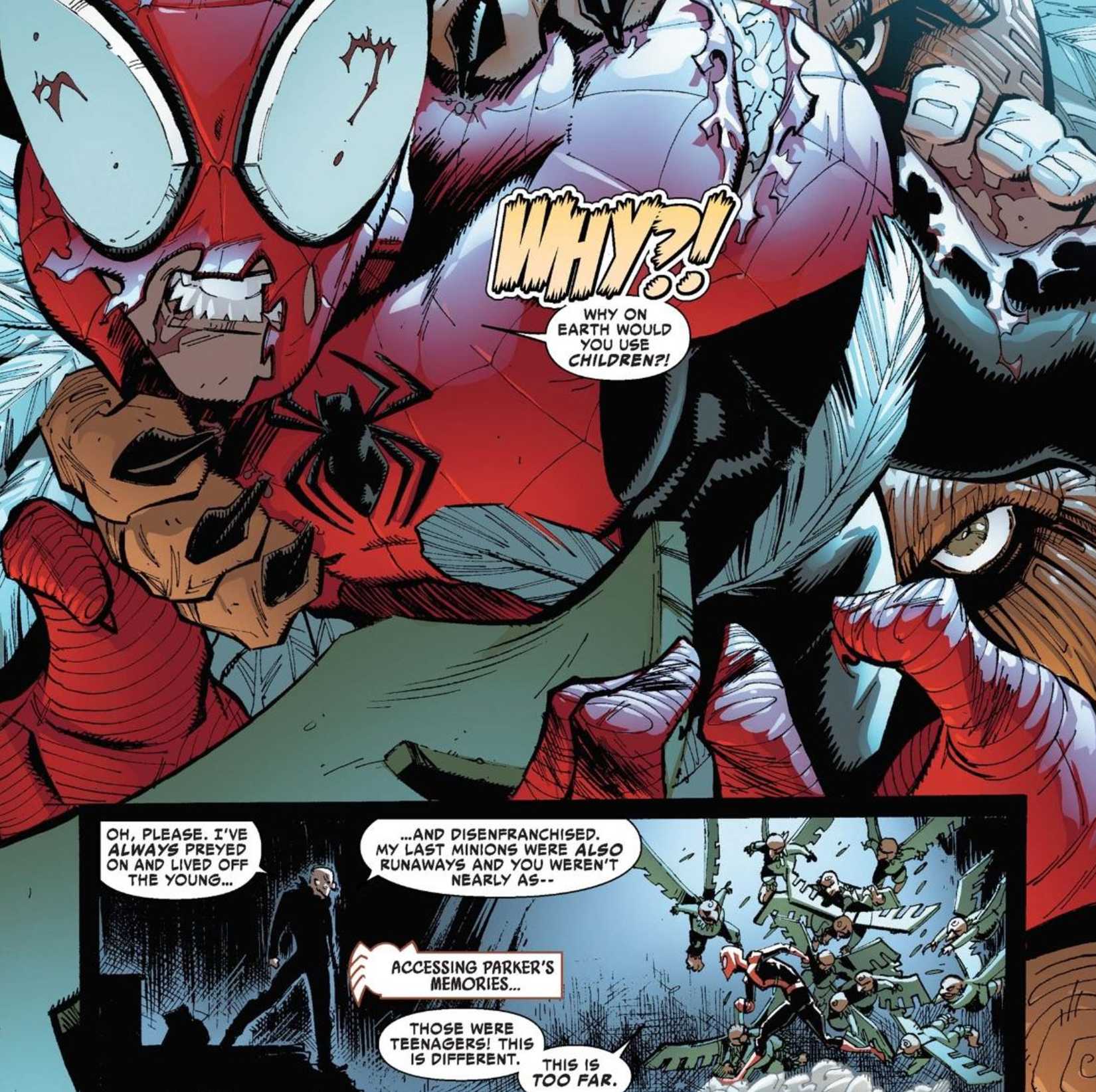 superior spider-man realizes vulture is recruiting children