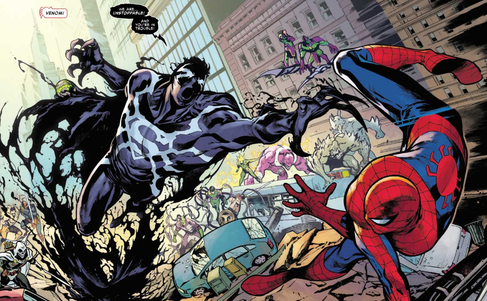 superman merges with venom to battle spider-man in marvel dc crossover