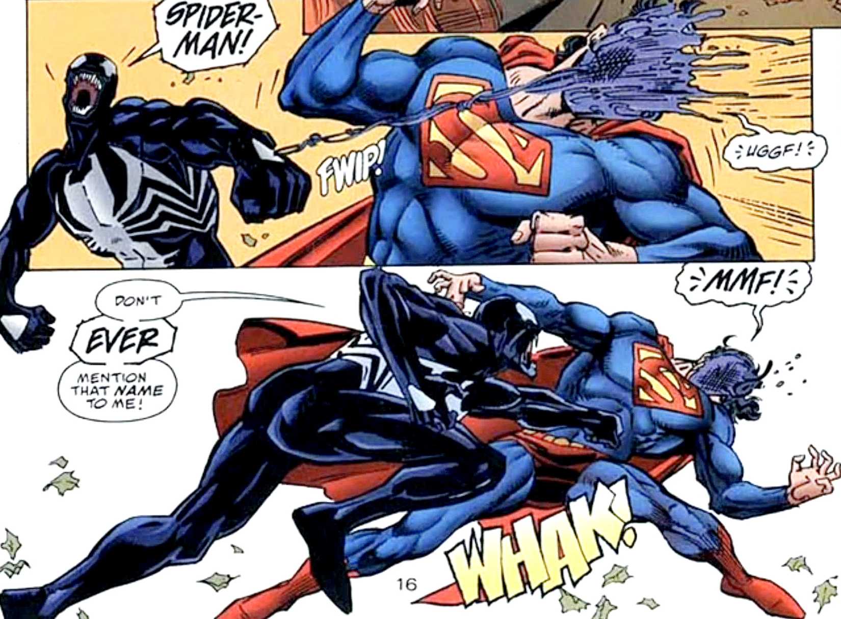 SUPERMAN VS VENOM FIGHT FROM CLASSIC COMICS