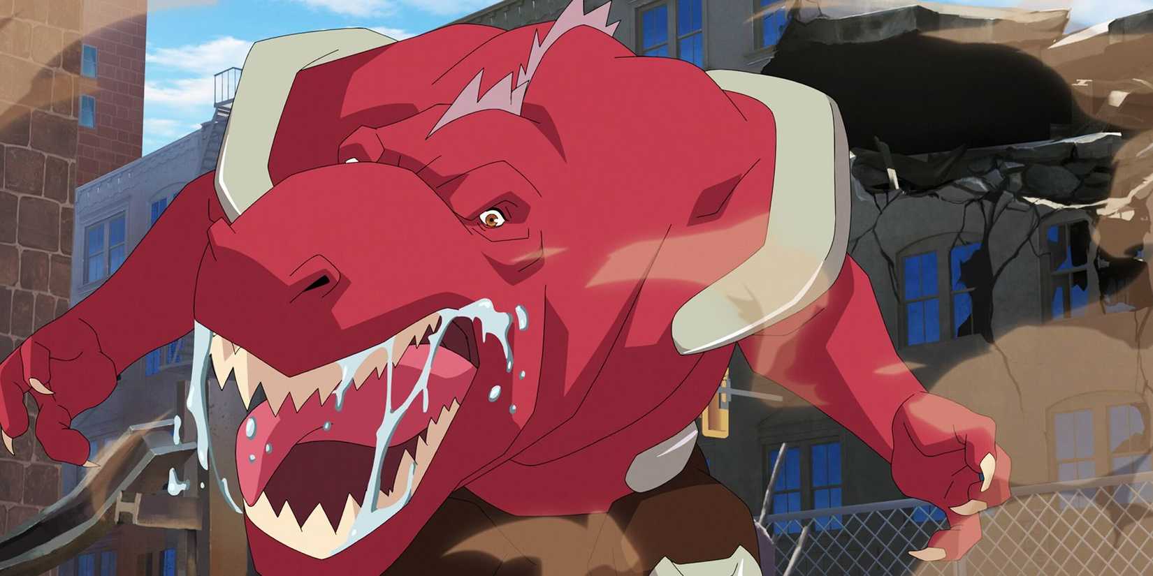 Dinosaurus em um ataque de fúria em Invincible