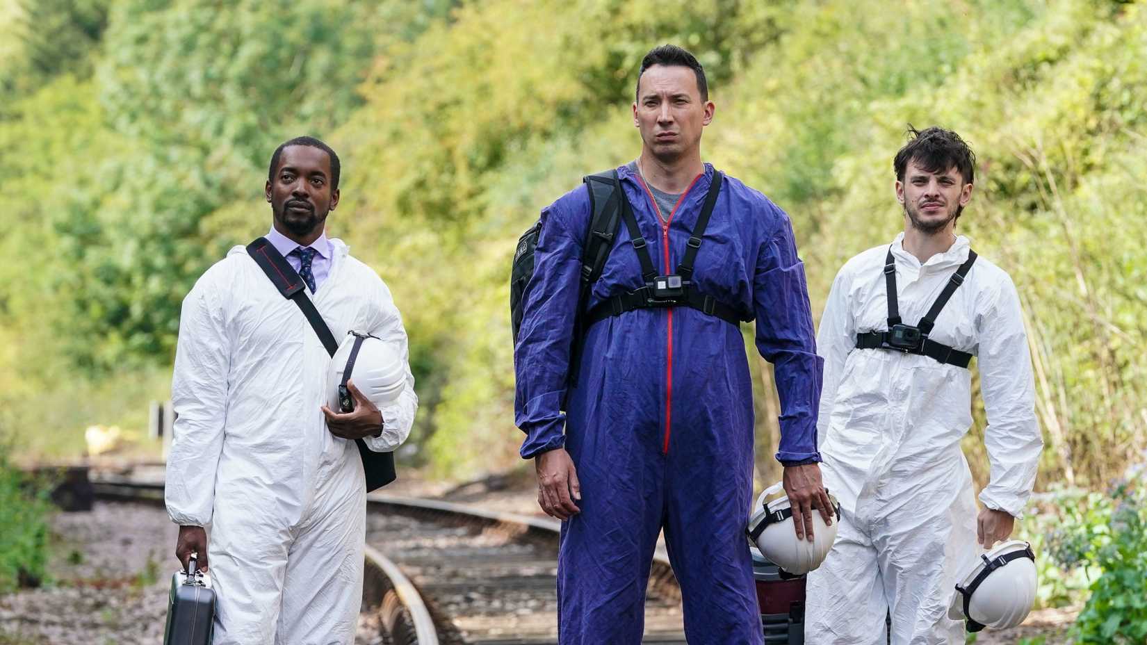 the lyell center team outside at a crime scene in silent witness