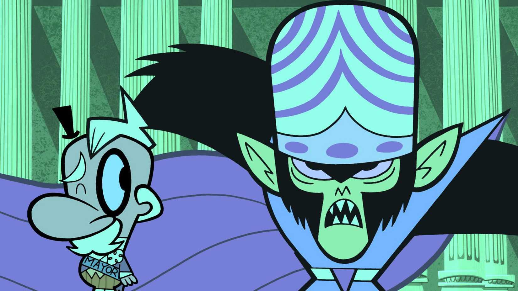 The Mayor and Mojo Jojo in The Powerpuff Girls