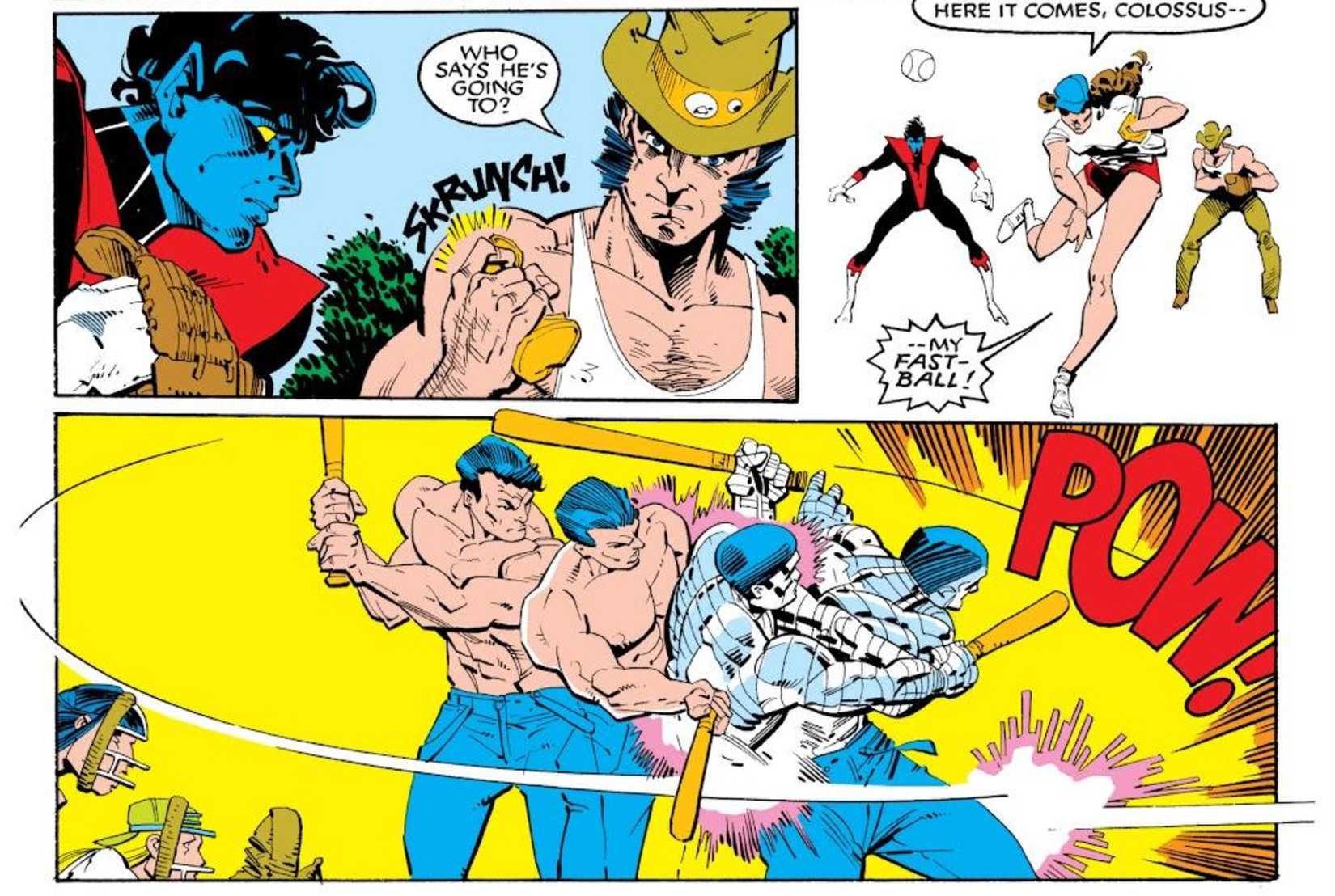 The X-Men playing baseball