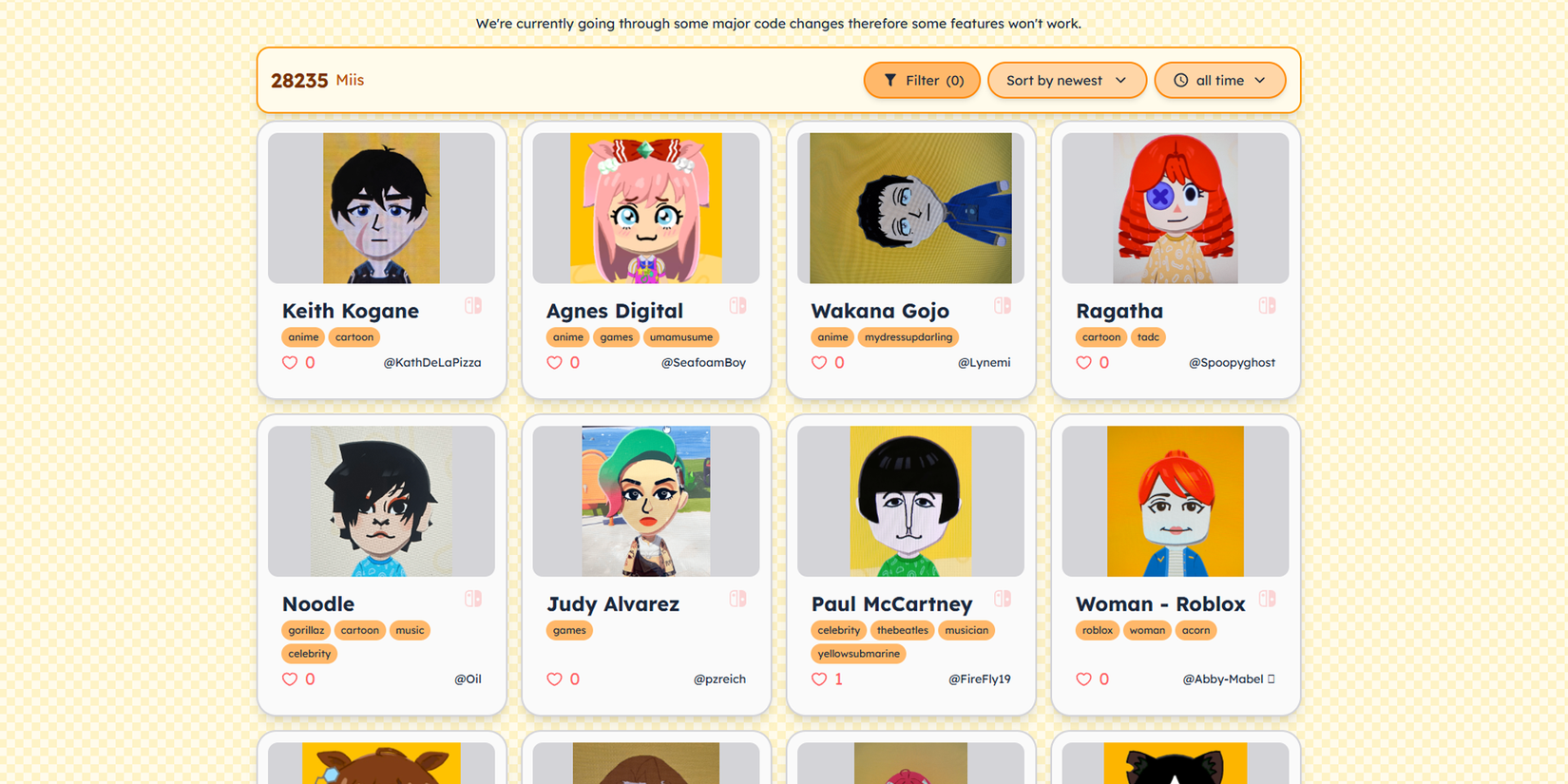 Tomodachi share characters screenshot