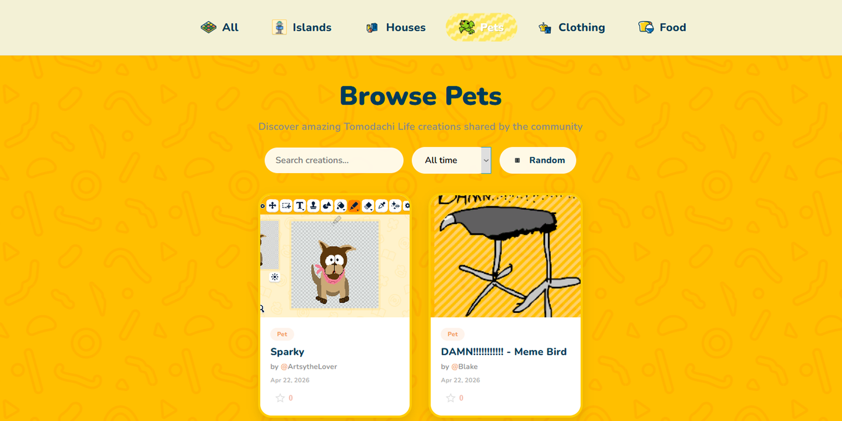 Tomopattern website with pattern examples