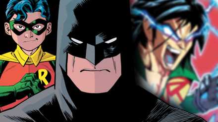 traditional batman and robin alongside robin turning super saiyan in dragon ball z tribute art