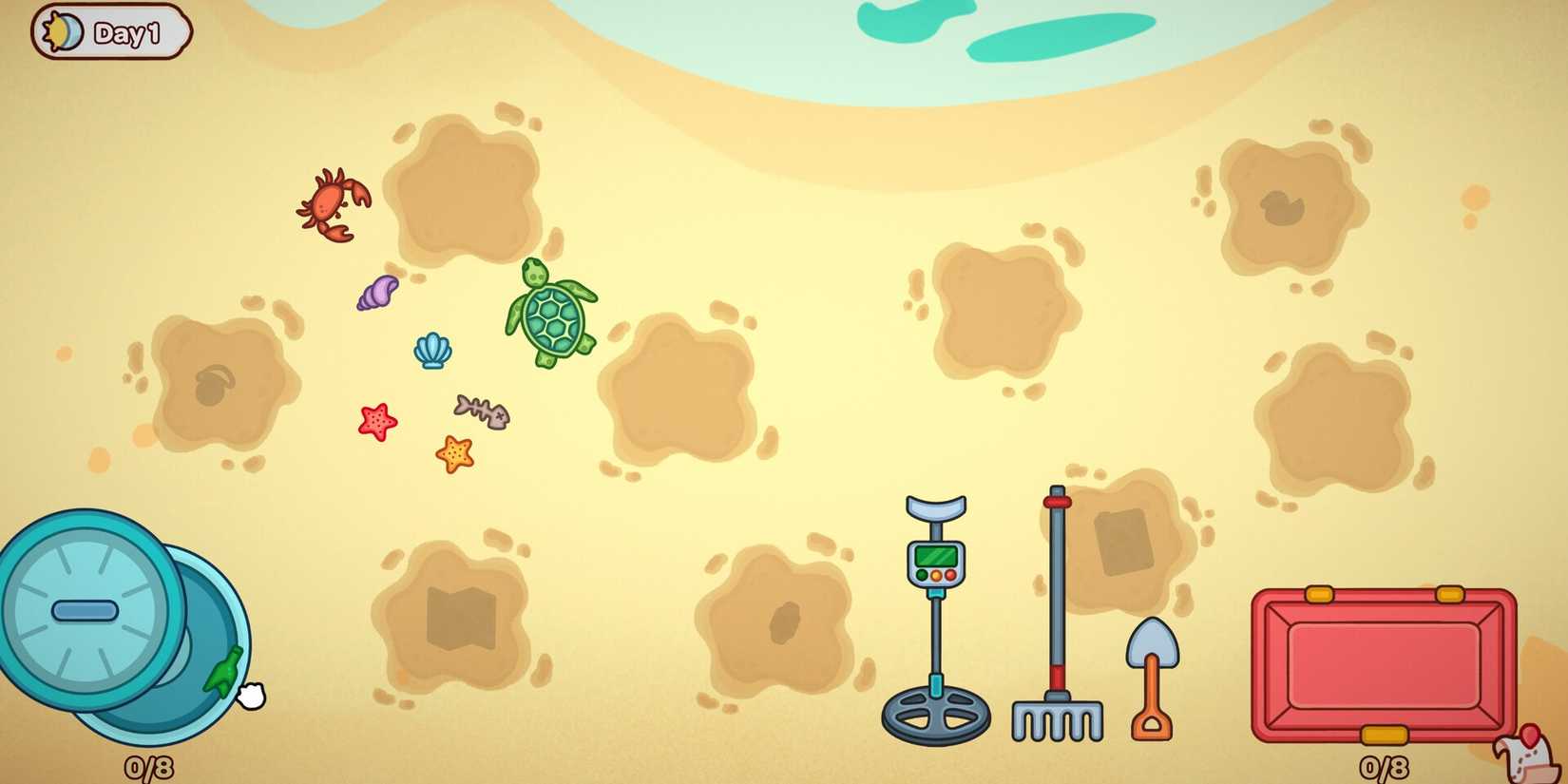 Tools for finding valuables are assembled on the beach in Treasure Beach.