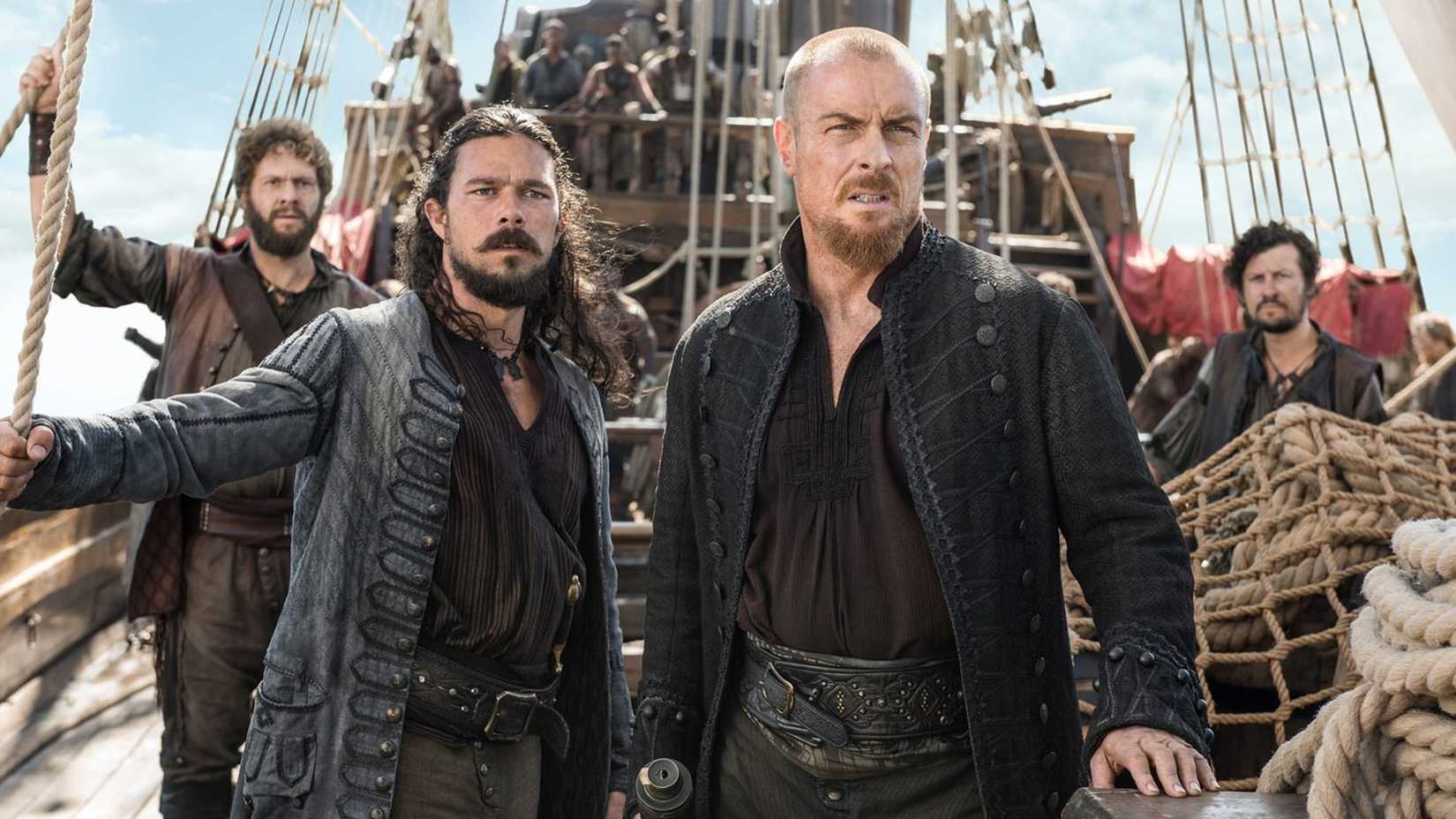 Pirates on the deck of a ship in Black Sails