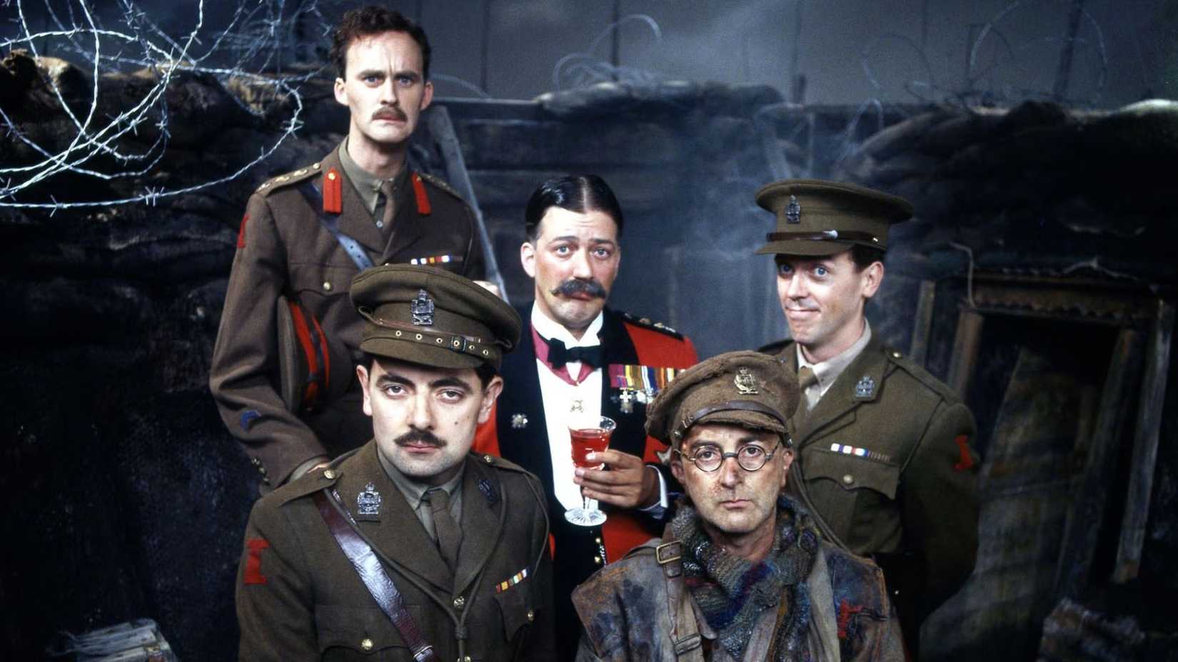 Os personagens principais em Blackadder Goes Forth