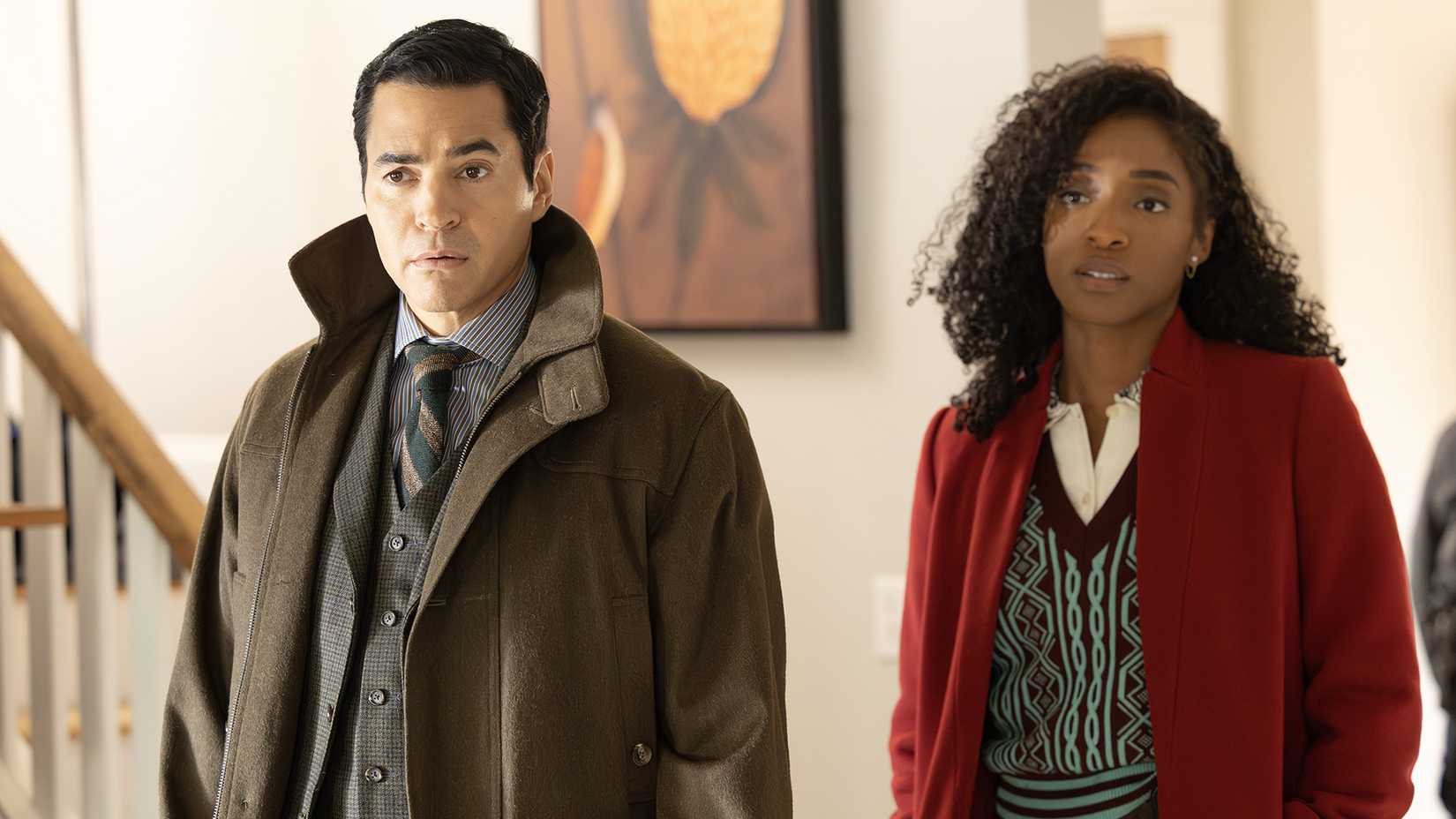 Will and Faith standing together in an episode of Will Trent