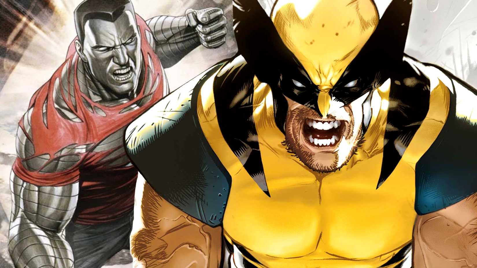 WOLVERINE AND COLOSSUS LOOKING ANGRY