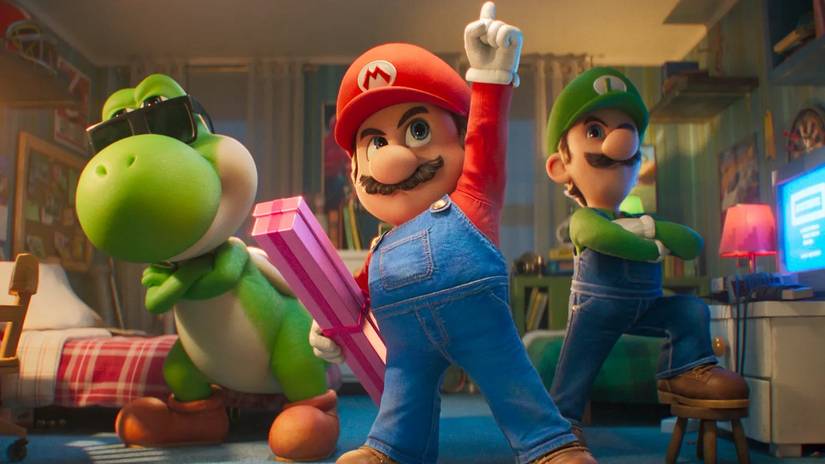 Yoshi, Mario e Luigi em Super Mario Galaxy