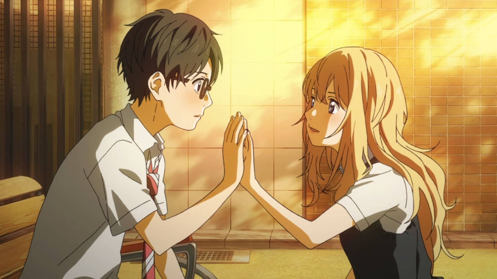 Kōsei e Kaori em Your Lie in April