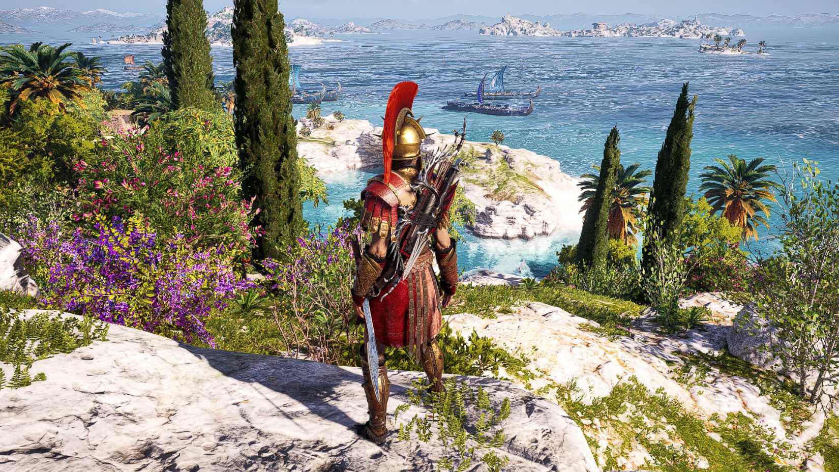 Image shows Assassin's Creed Odyssey with a ReShade preset mod