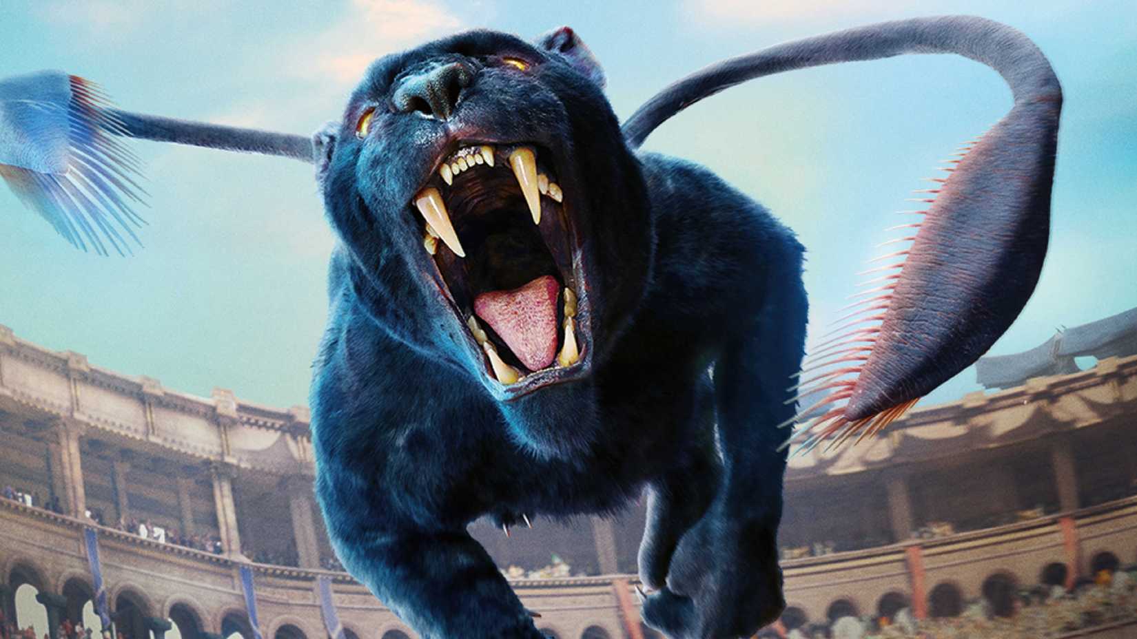 A displacer beast lunges toward the heroes in Dungeons and Dragons Honor Among Thieves