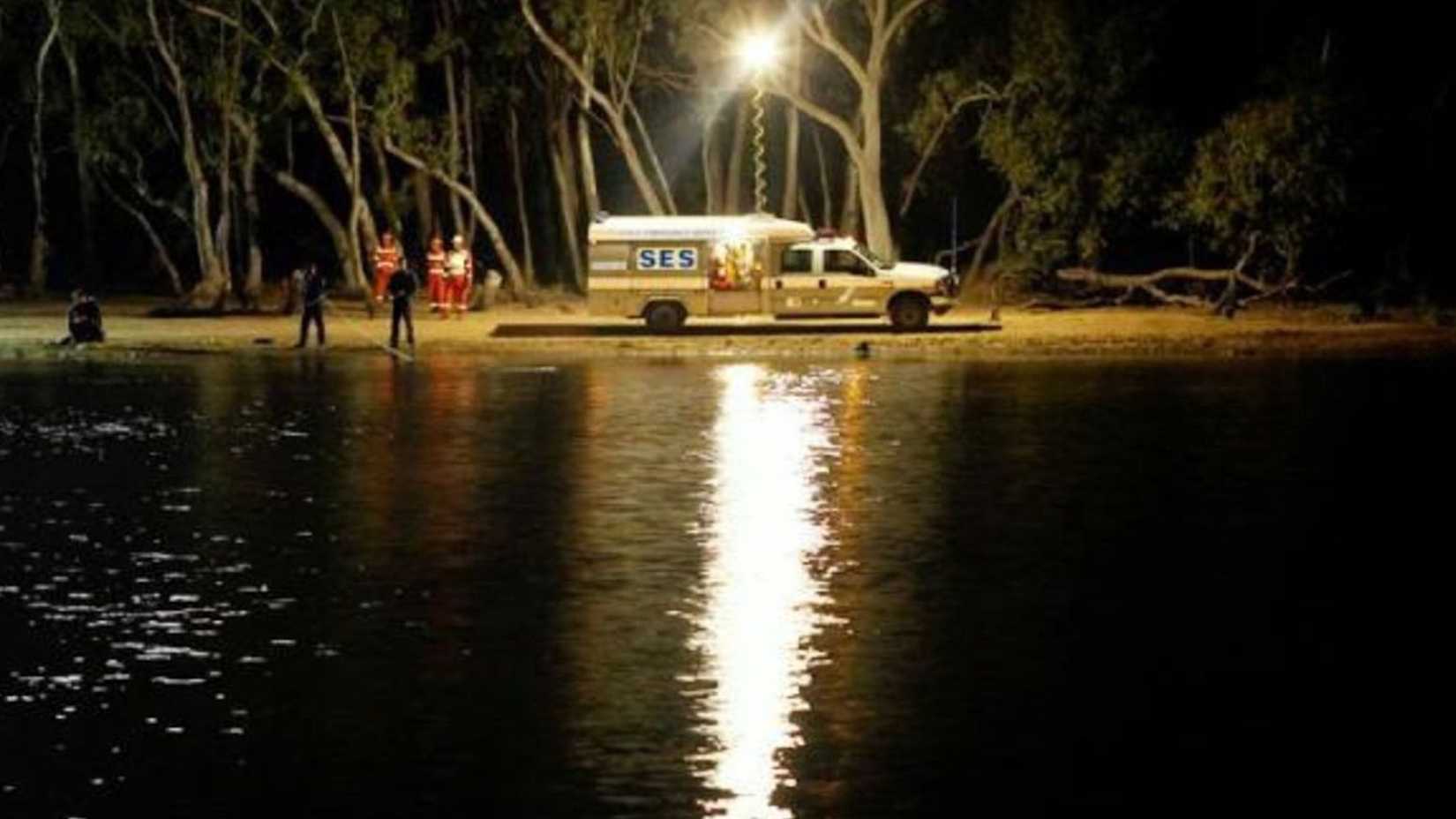 A search party by the water in Lake Mungo