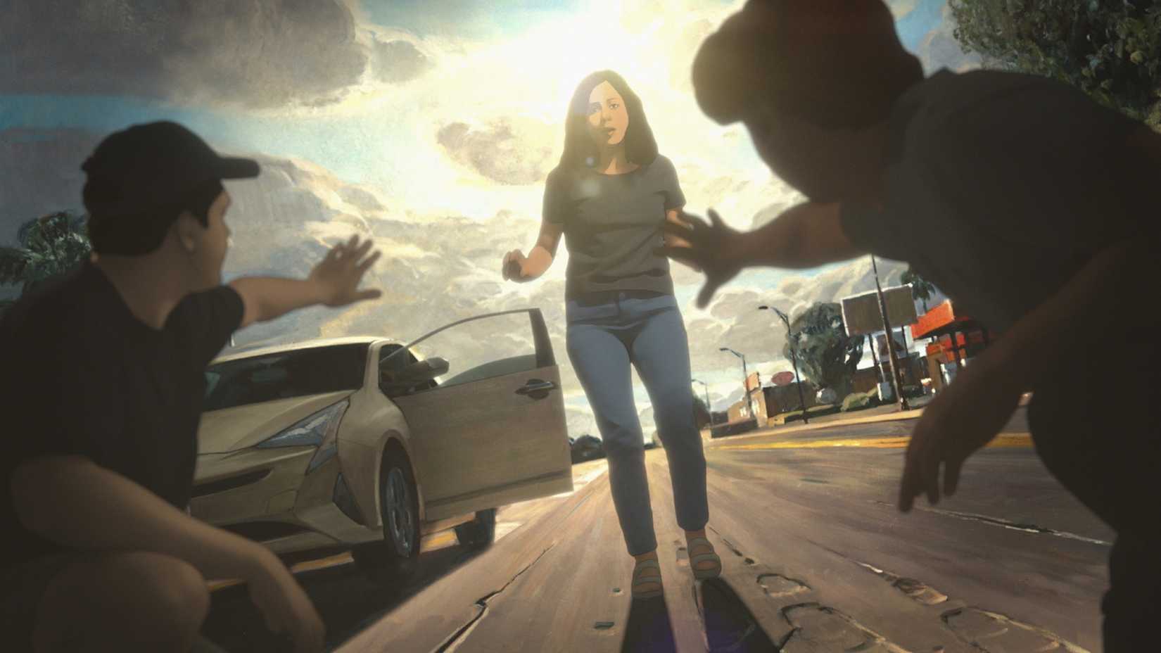 Alma Winograd-Diaz (center, voiced by Rose Salazar) in season 2 of Undone