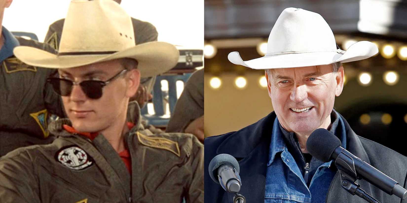 barry tubb side by side in top gun and at a recent press conference