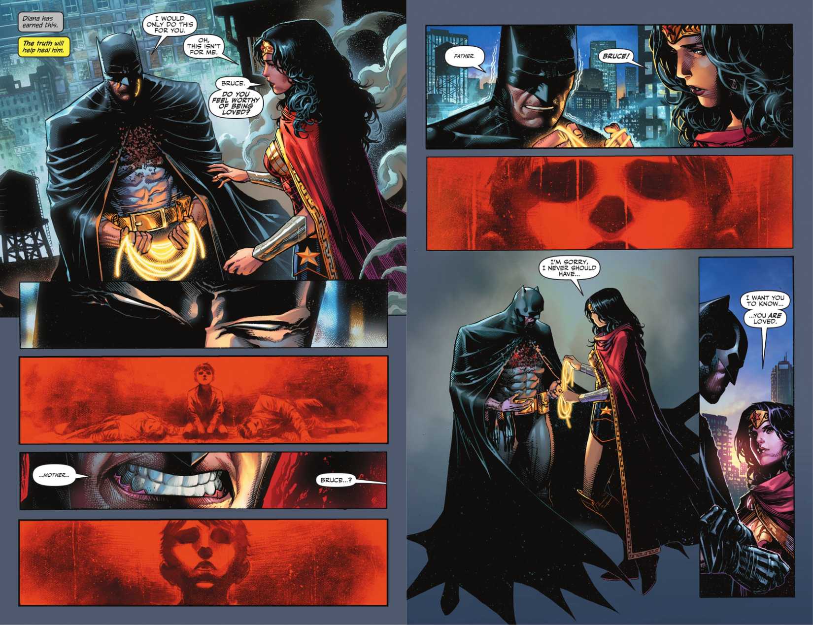 Batman Holds Lasso Of Truth in Batman:Wonder Woman Truth #1