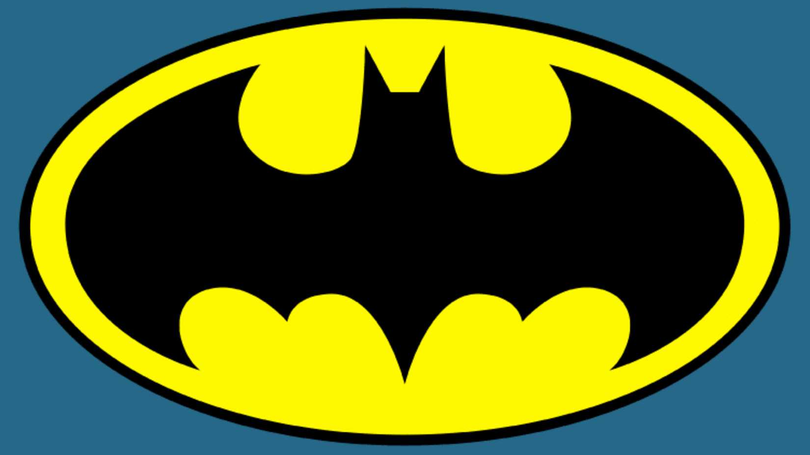 batman logo on blue background