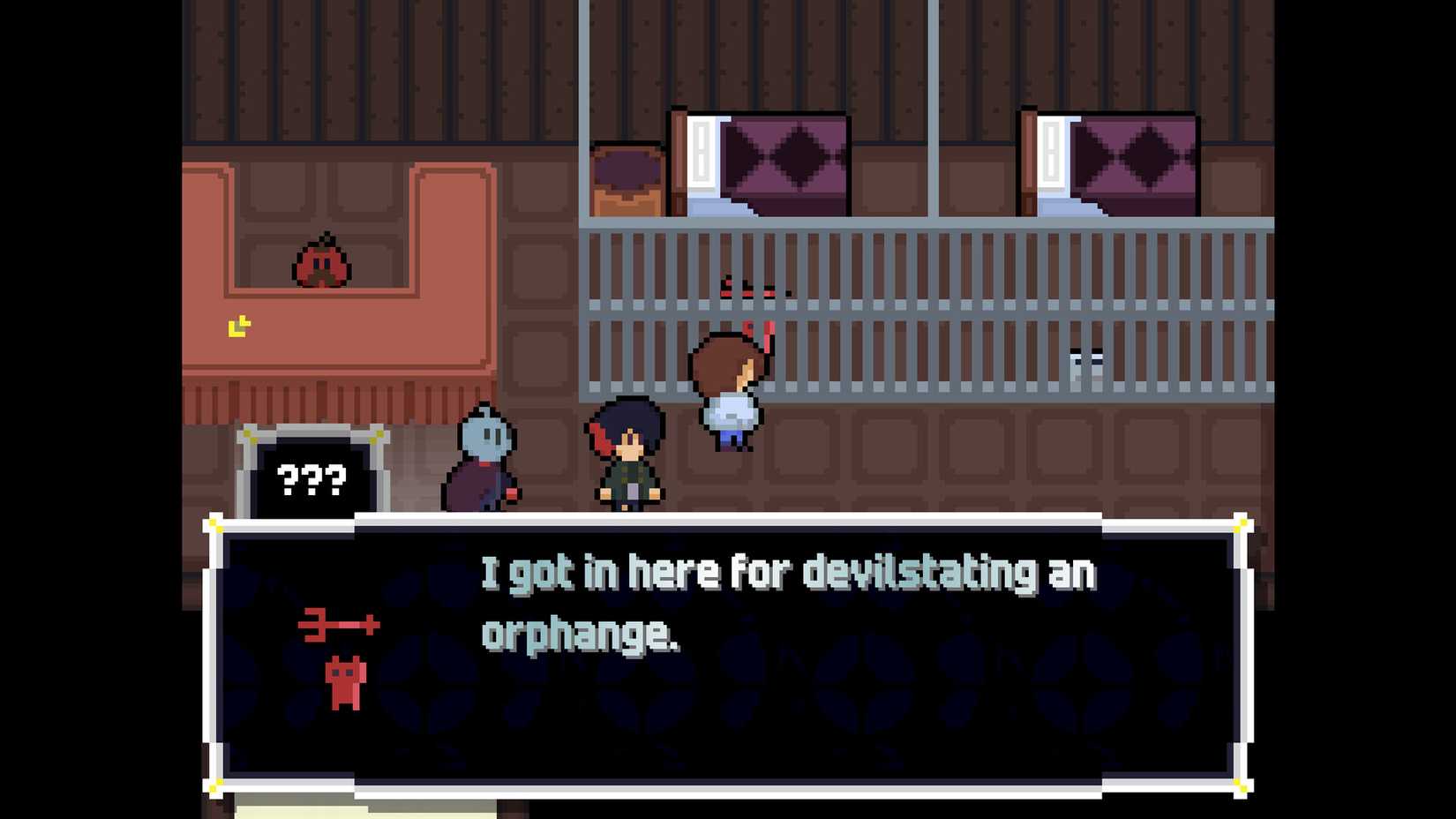 Between Stops steam indie RPG talking to a devil