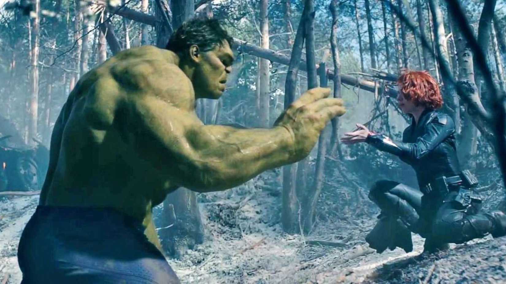 Black Widow calms the Hulk in Avengers: Age of Ultron