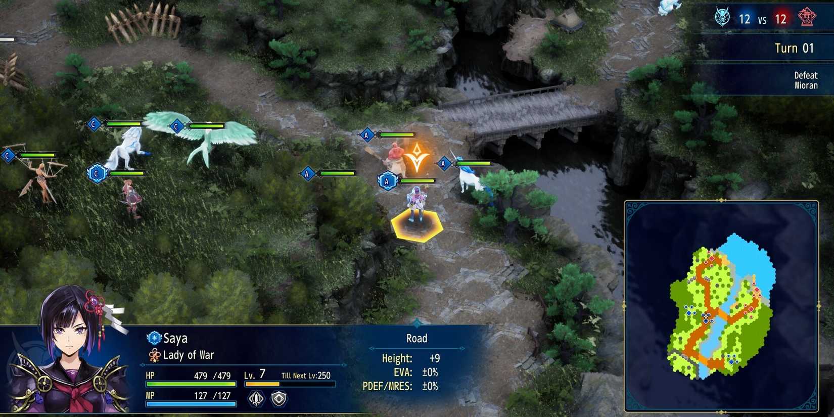 Saya is in combat in Brigandine Abyss.