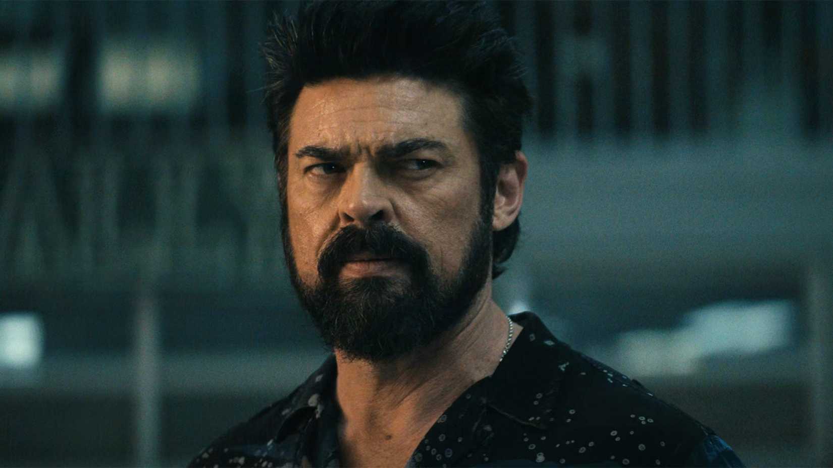 Butcher looking at Hughie in The Boys season 5
