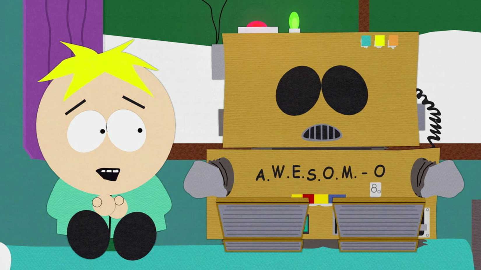 Butters talking to Awesom-O in South Park