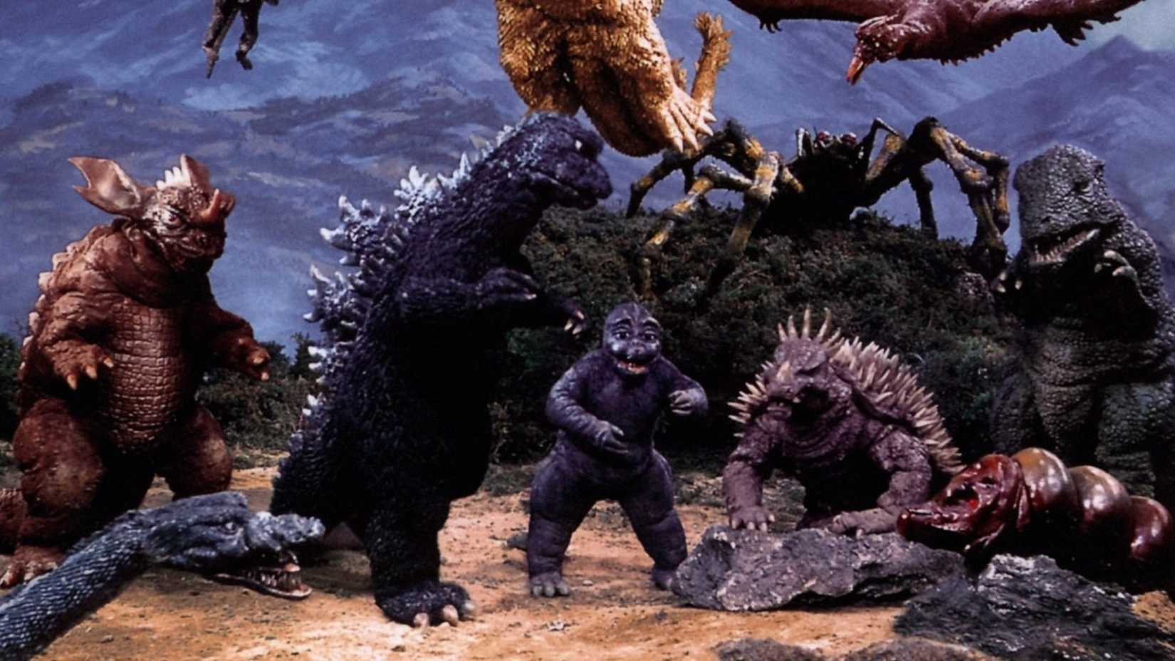 A bunch of monsters appear in Destroy All Monsters
