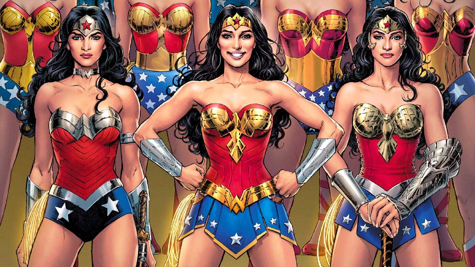 Diana of Themyscira aka Wonder Woman wears her classic and modern DC Comics costumes