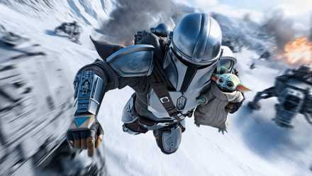 Din Djarin and Grogu in promotional art for The Mandalorian and Grogu