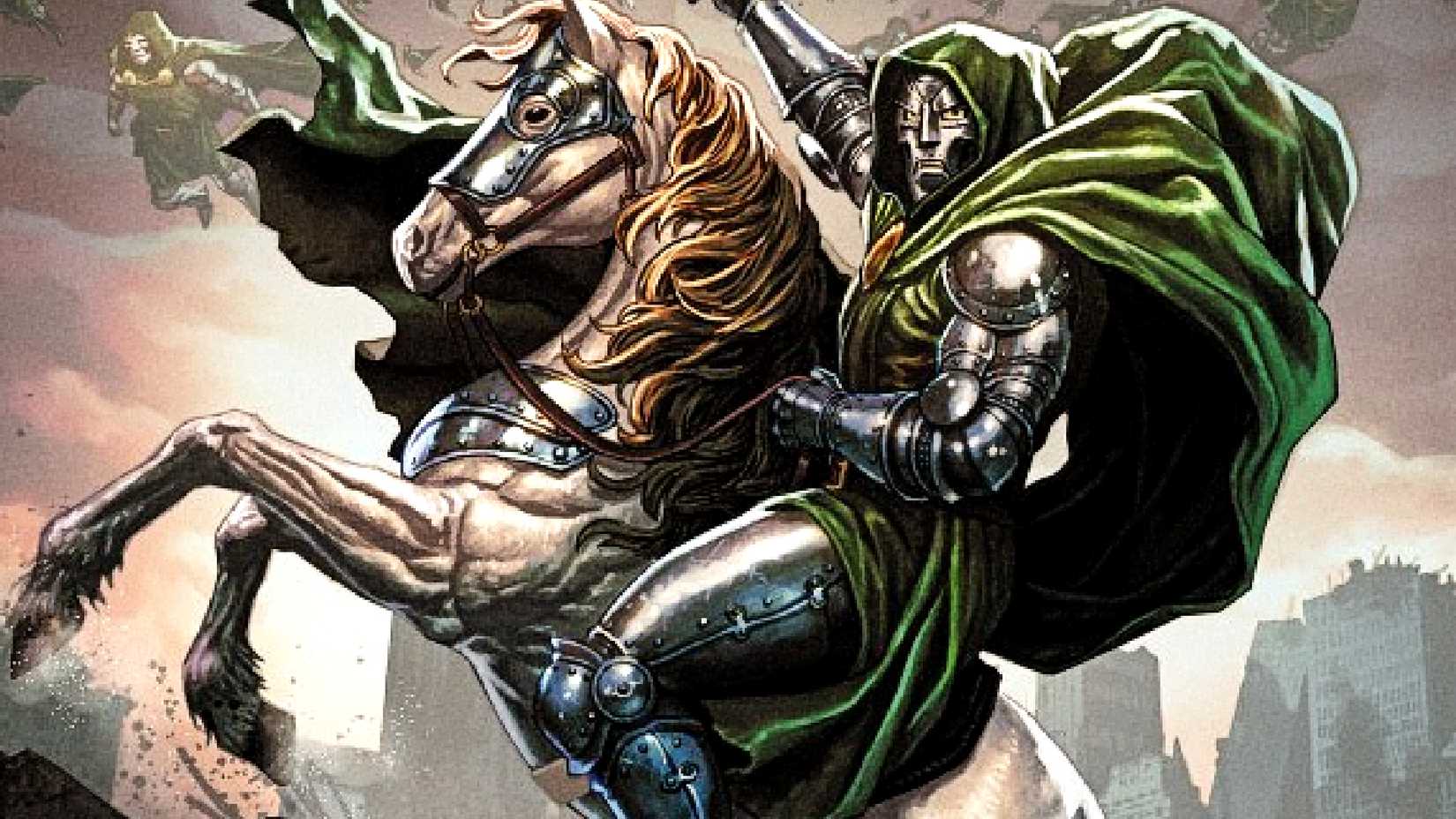 Doctor Doom recreates Napoleon's horse picture in Doomquest cover